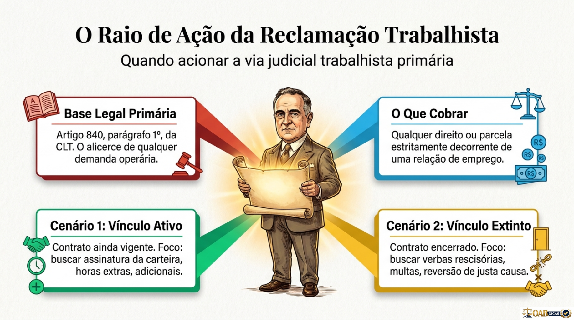 Amostra de mapa mental: O Raio de Ação da Reclamação Trabalhista